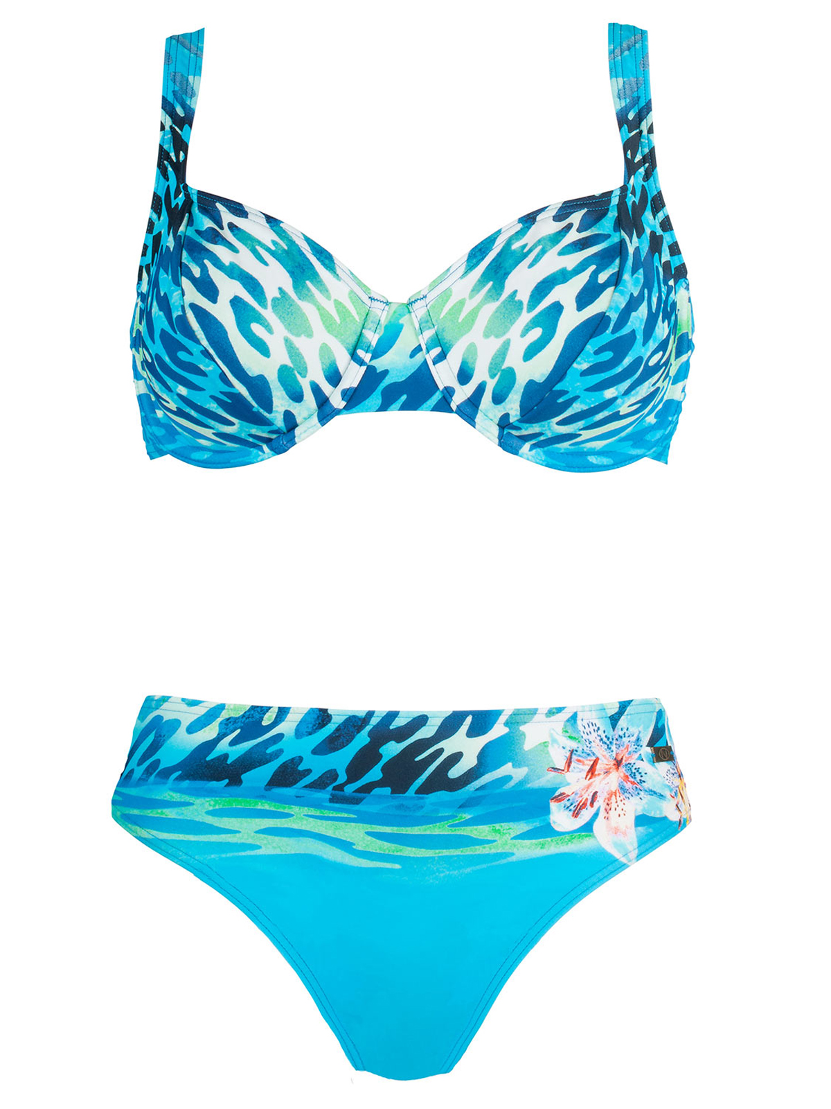 Naturana Naturana Blue Hibiscus Print Underwired Bikini Set Size Eu