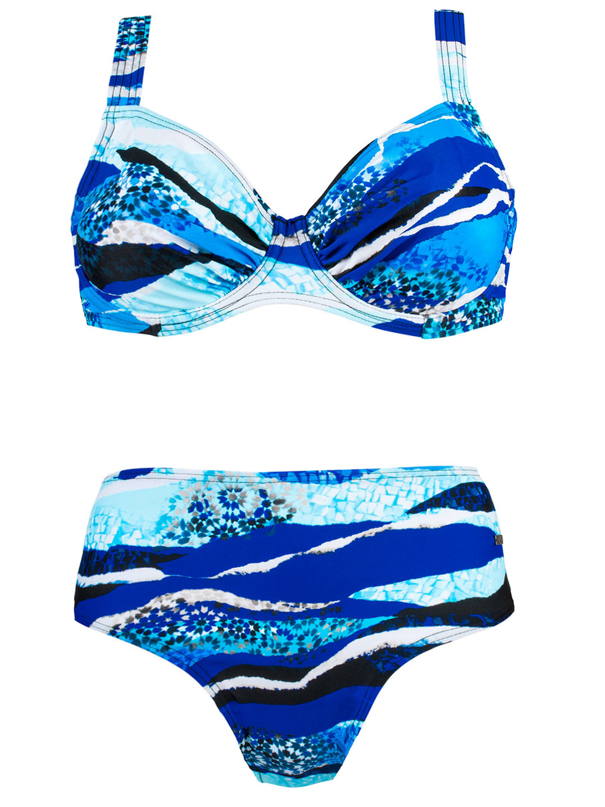 Naturana Naturana Blue Wave Print Underwired Bikini Set Size Eu