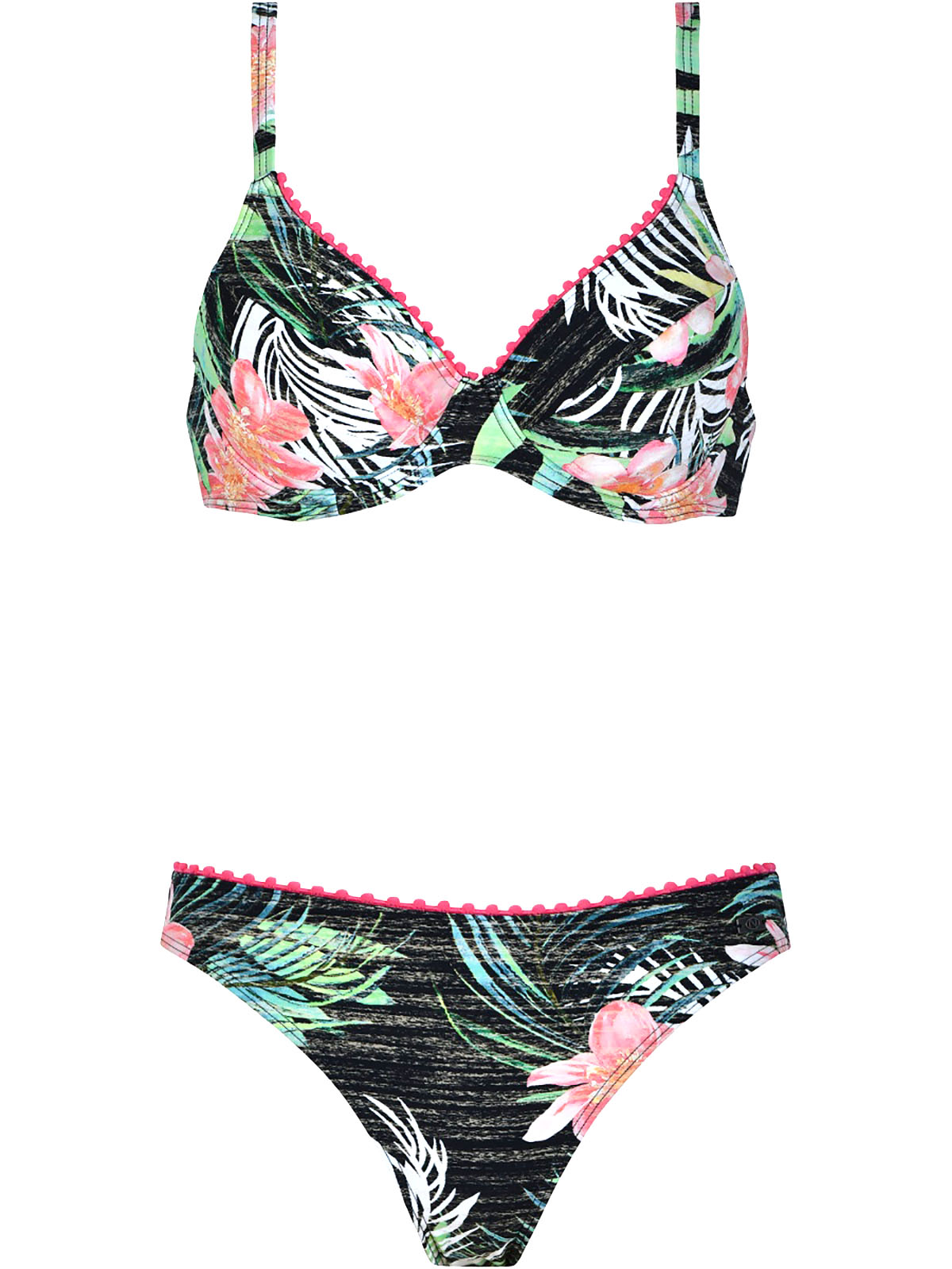 Naturana Multi Hibiscus Print Underwired Bikini Set Size