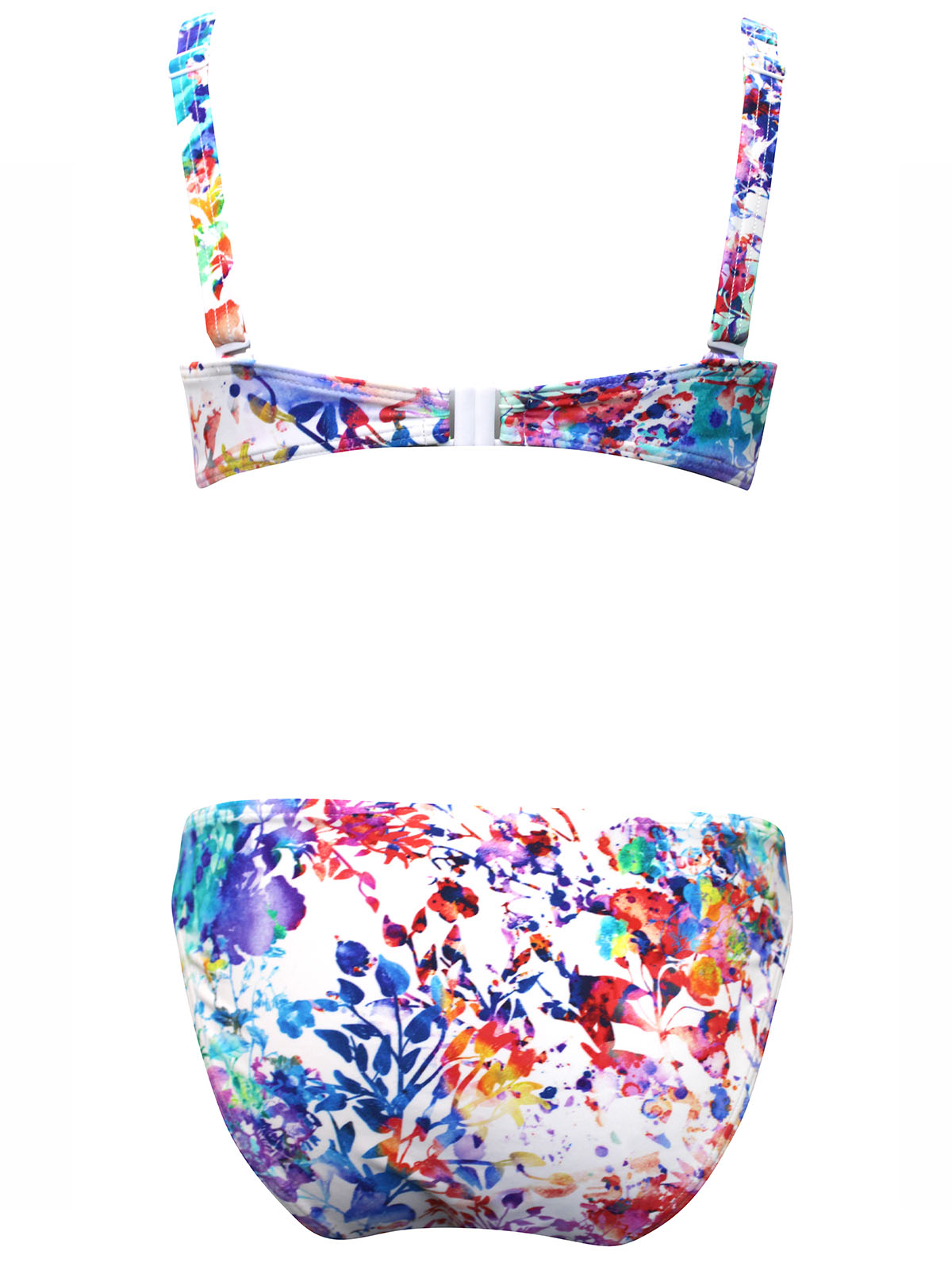 Naturana White Watercolor Print Padded Bikini Set Size To