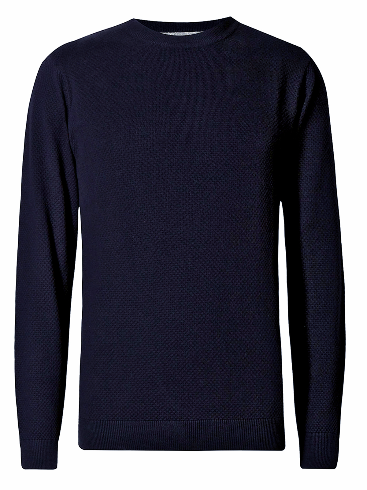 Marks And Spencer M Navy Pure Cotton Textured Jumper Size Small