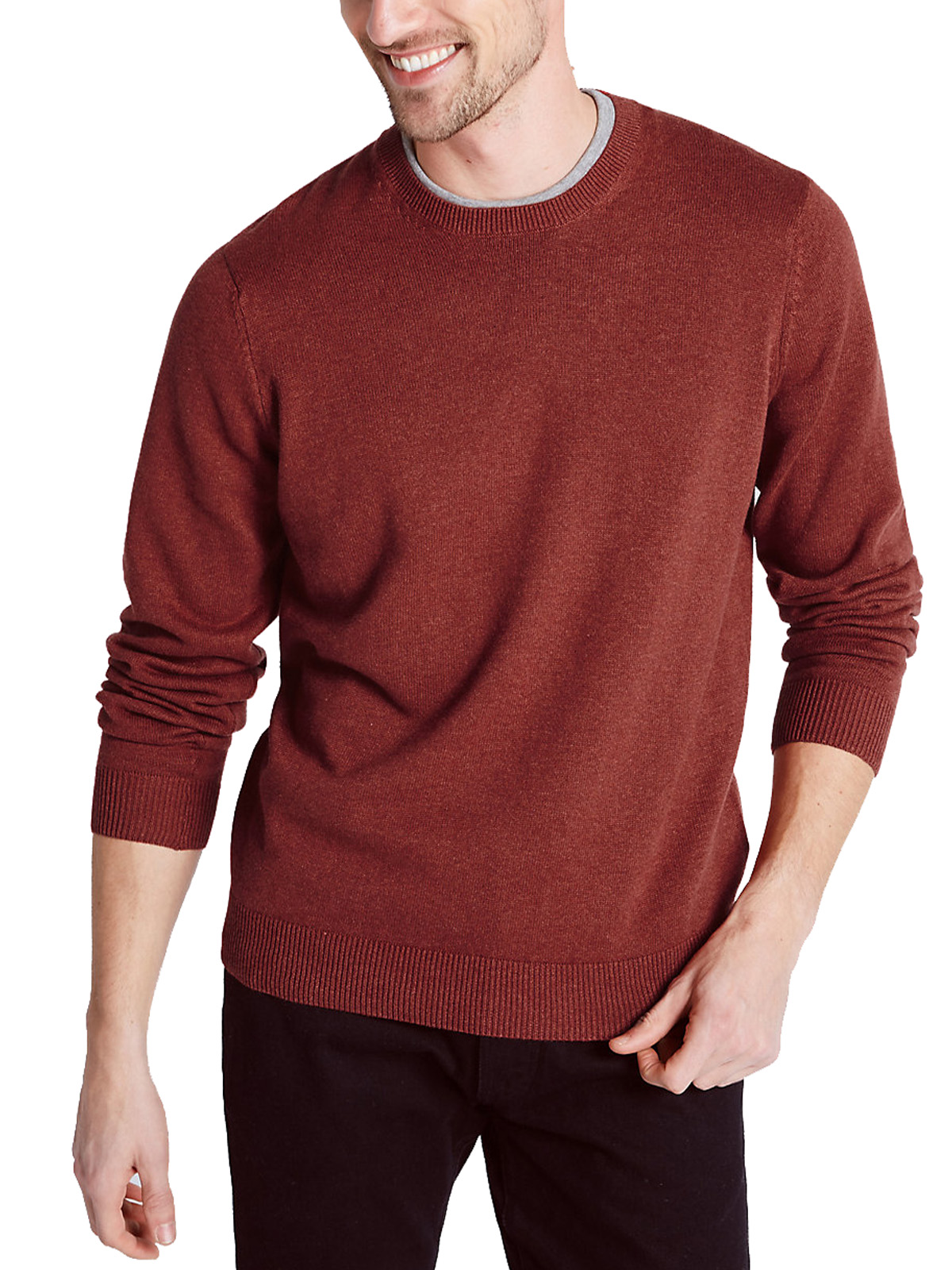 Marks And Spencer M Brandy Pure Cotton Crew Neck Jumper Size