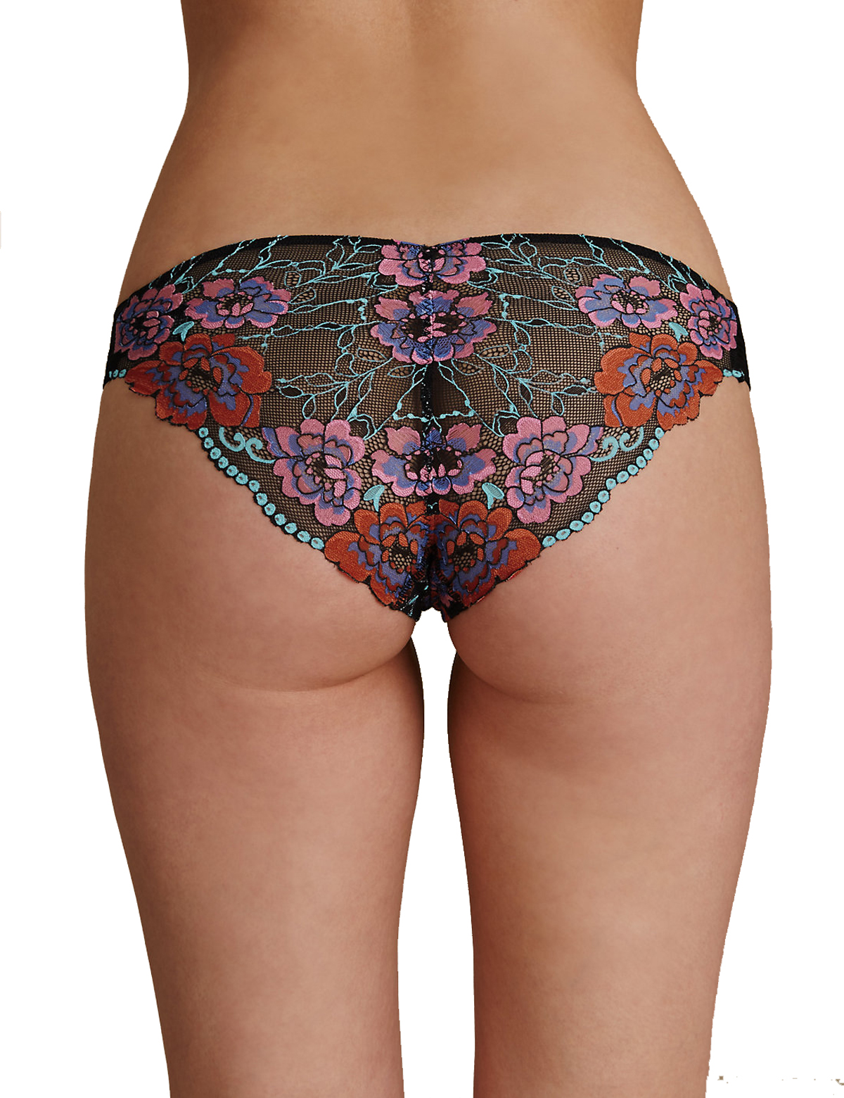 Marks And Spencer M Black Rio Sweetheart Lace Brazilian Knickers