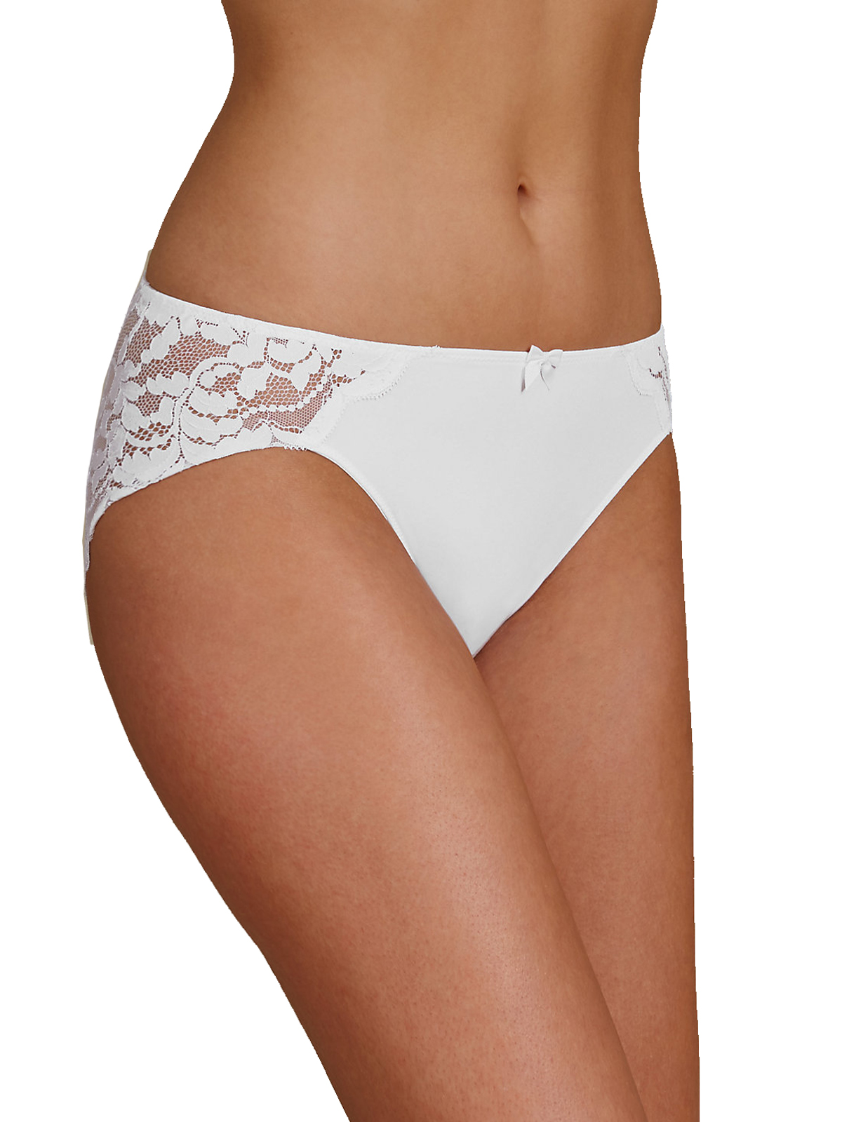 Marks And Spencer M White Ornate Lace High Leg Knickers Size