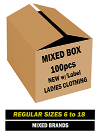 100pc LUCKY DIP Box of Ladies Clothing-Label Intact - Size 8 to 20
