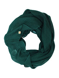 SS DARK-GREEN Pretty Useful Wool-Silk Circle Scarf