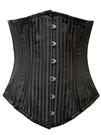 BLACK Satin Striped Underbust Corset - Size 10 to 22 (Waist 24 to 36)