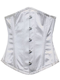 WHITE Satin Underbust Corset - Size 4 to 14 (Waist 18 to 28)