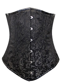 BLACK Waist Training Brocade Underbust Corset - Size 4 to 22 (Waist 18 to 36)