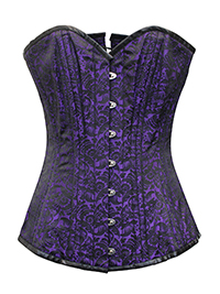 PURPLE Floral Print Over Bust Corset - Size 12 to 20 (Waist 26 to 34)