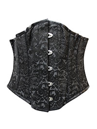 BLACK Madeline Gothic Underbust Brocade Corset - Size 8 to 10 (Waist 22 to 24)