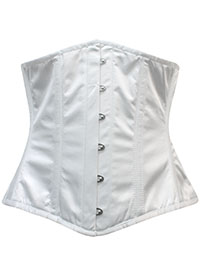 WHITE Satin Underbust Corset - Size 8 to 22 (Waist 22 to 36)