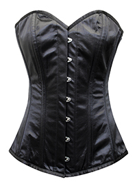 BLACK Aida Custom Made Gothic Overbust Corset - Size 14 to 16 (Waist 28 to 30)