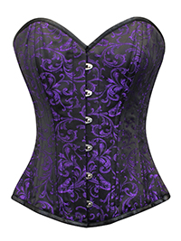 PURPLE Brocade Overbust Corset - Size 12 to 14 (Waist 26 to 28)