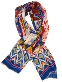 H&M BLUE Ehtnic Printed Oversize Scarf - OneSize H&M BLUE Ehtnic Printed Oversize Scarf - OneSize