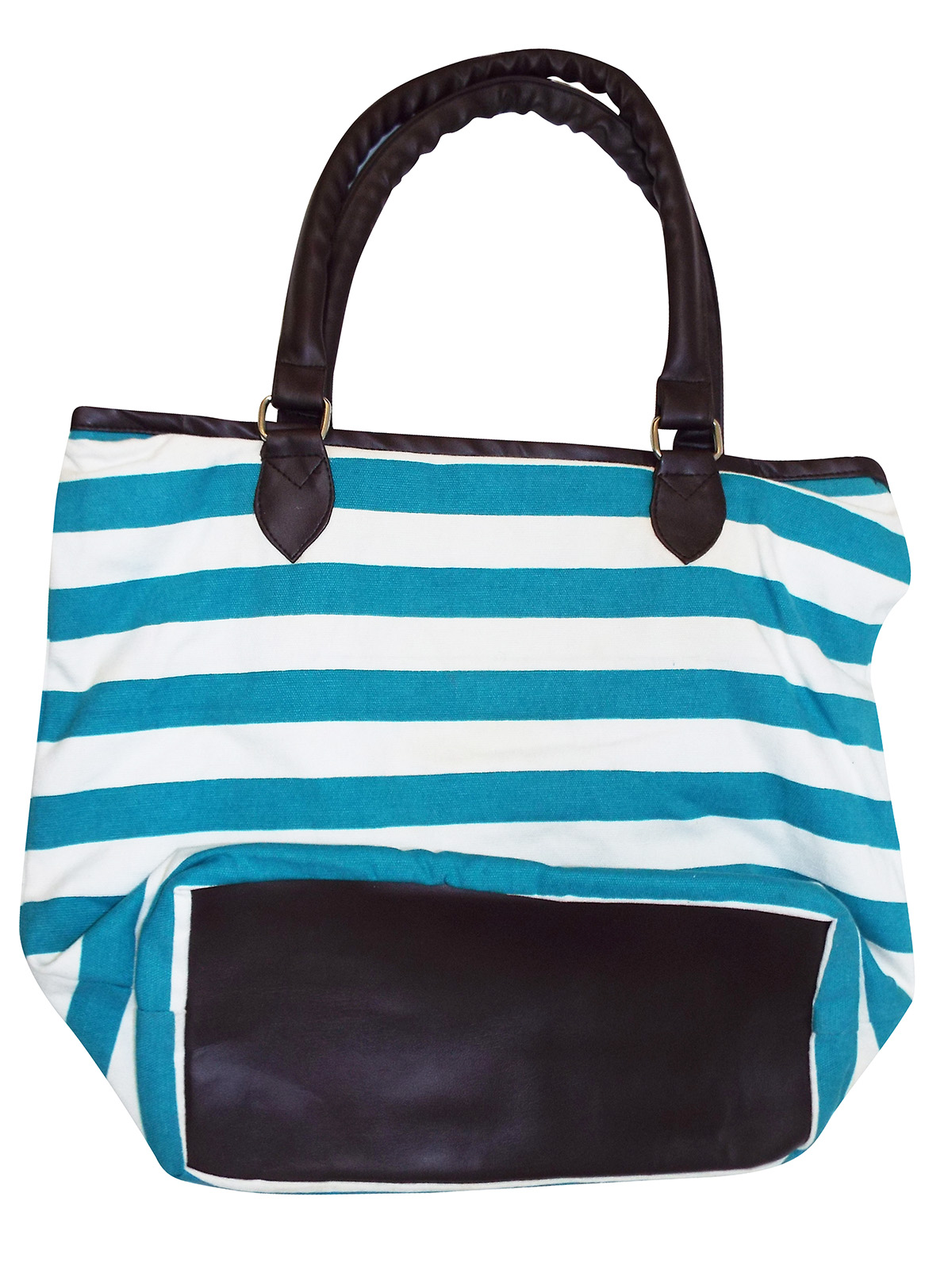 AQUA Striped Shopper Bag