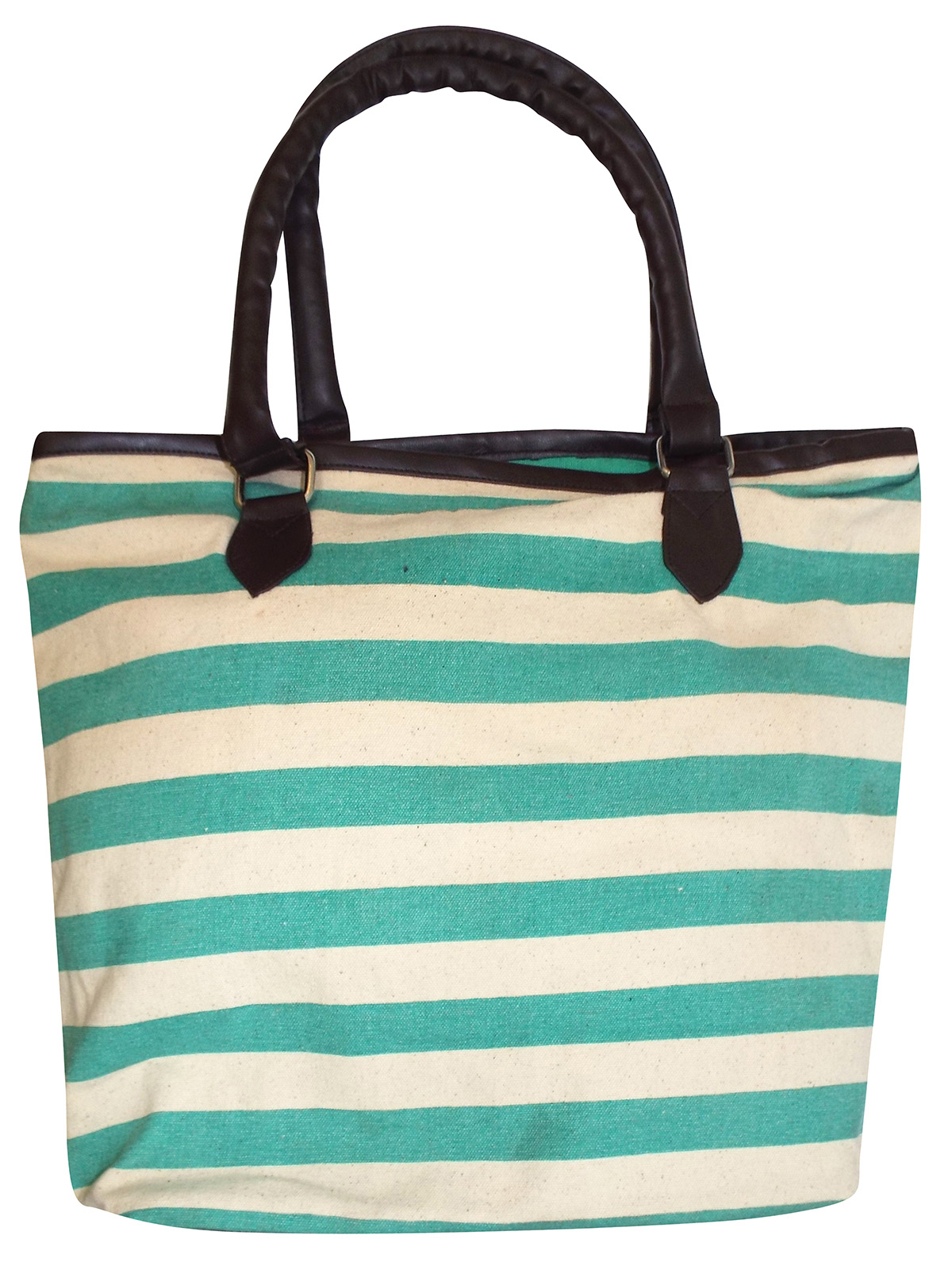TURQUOISE Striped Shopper Bag
