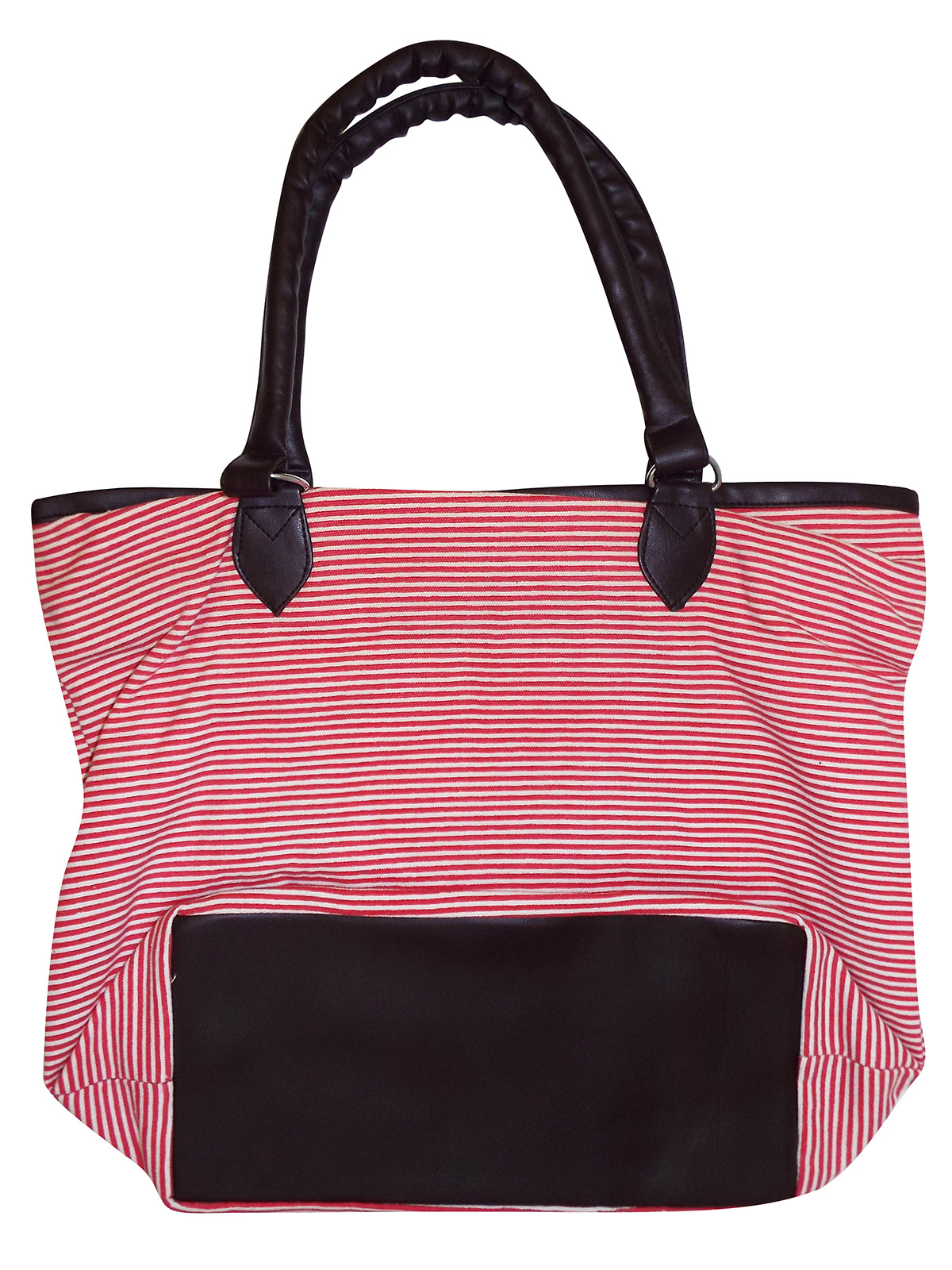 RED Fine Striped Shopper Bag