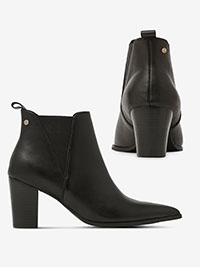 Agnes Cecilia BLACK Block Heeled Ankle Boots - Shoe Size 3 to 7 (EU 36 to 40)