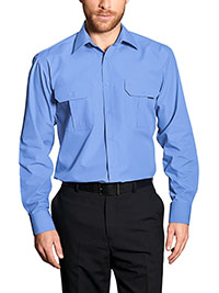 Disley BLUE Bush L/S Shirt - Collar Size 14.5 to 21