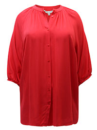 CORAL Collarless Blouse - Plus Size 18 to 30