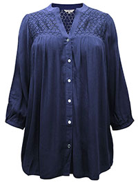 NAVY Crinkle Blouse - Plus Size 14 to 18