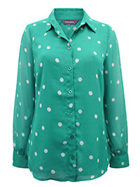 S/DAR GREEN Spot Print Shirt - Size 6 to 20