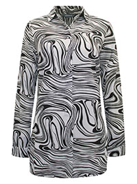 S/DAR WHITE Marble Print Shirt - Size 10 to 12