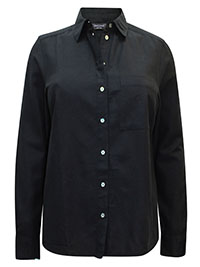 BLACK Linen Blend Shirt - Plus Size 12 to 30