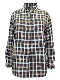 BLACK Yarn Dyed Overhead Check Shirt - Plus Size 16 to 32