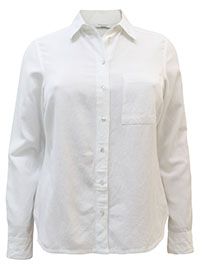 WHITE Linen Blend Long Sleeve Shirt - Plus Size 12 to 32