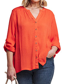 ORANGE Button Down Blouse - Size 18 & 28