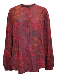 GudrunS. CLARET Abstract Print Woven Blouse - Plus Size 16/18 to 20 (L to XL)