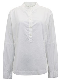 FF PURE-WHITE Pure Cotton Volume Sleeve Blouse - Size 8 to 16