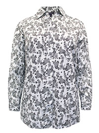 WHITE Cotton Rich Paisley Print Blouse - Plus Size 16 to 36 (US 14W to 34W)