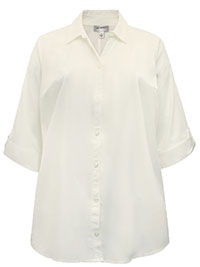 IVORY 3Q Sleeve Opaque Crepe Timeless Blouse - Plus Size 20/22 to 36/38 (US 1X to 5X)