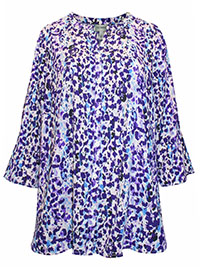 PURPLE Dot Breezeway Georgette Blouse - Plus Size 16/18 to 40 (US 0X to 6X)