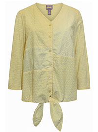 YELLOW Patchwork Embroidered Tie Hem Blouse - Size 6/8 to 18/20 (0 to 3)