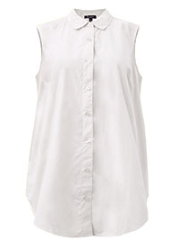 WHITE Perfect Sleeveless Shirt - Plus Size 16 to 24 (US 14W to 22W)