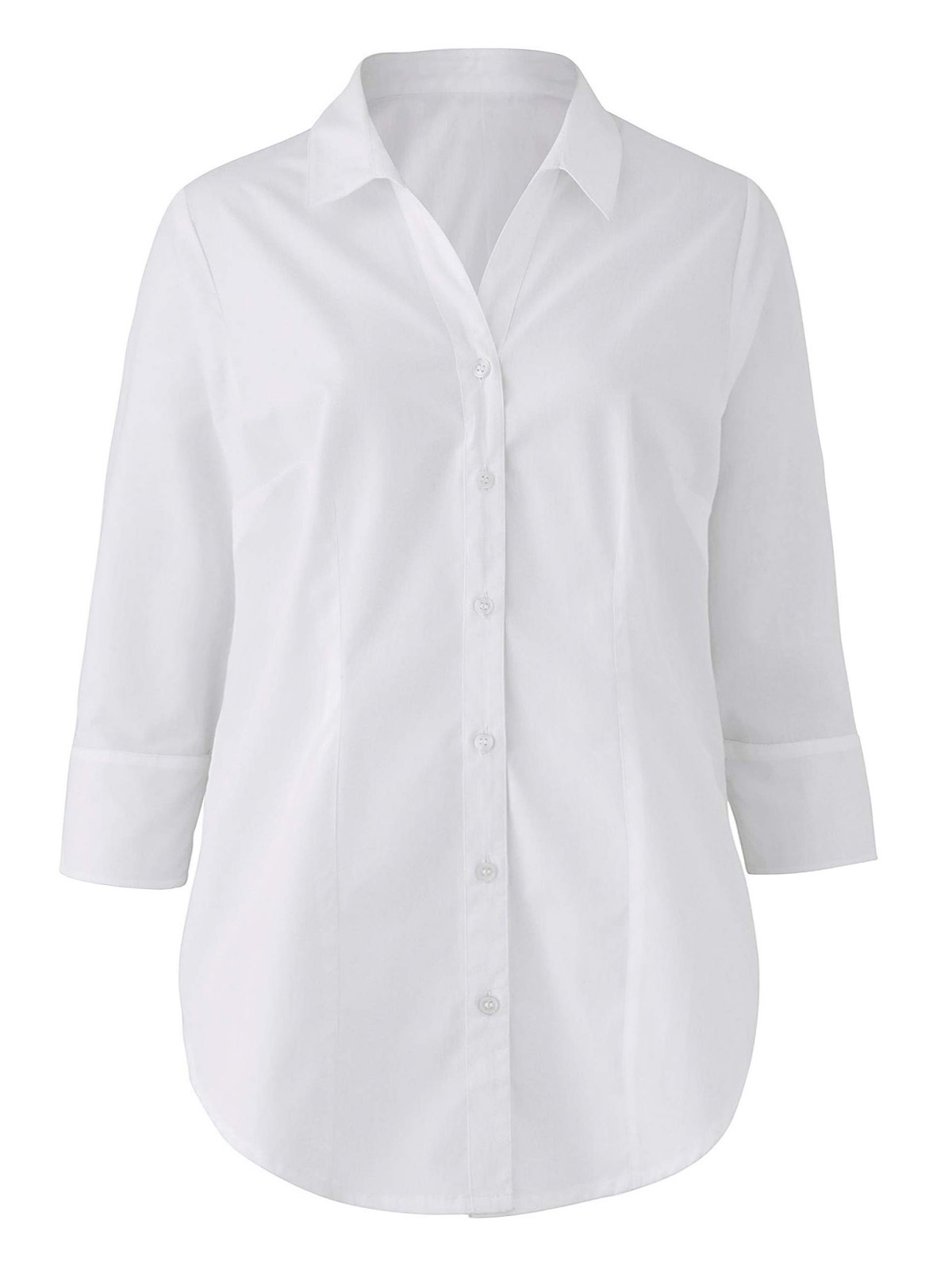 Capsule - - Capsule WHITE Pure Cotton 3/4 Sleeve Shirt - Plus Size 16 to 26