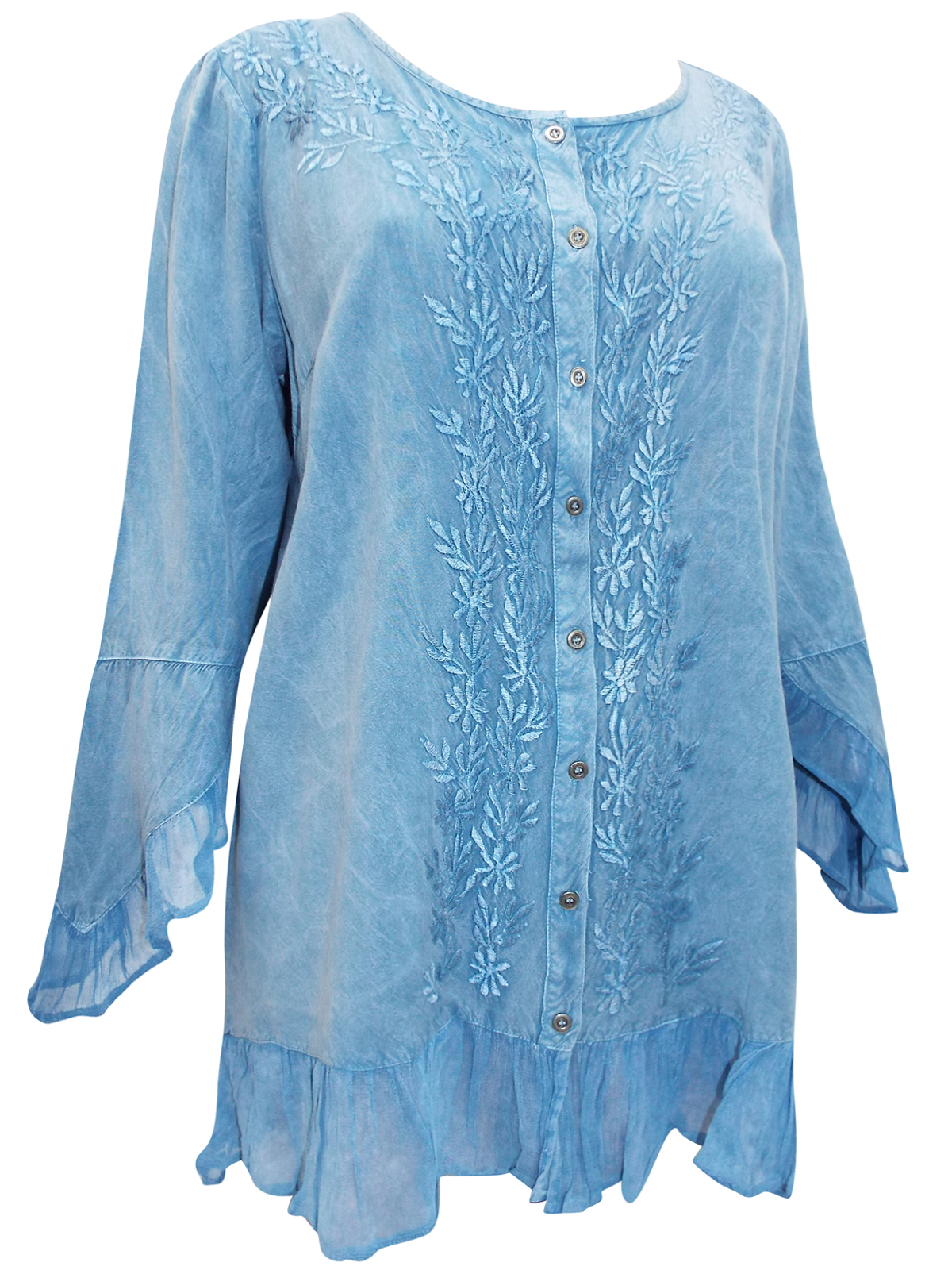 eaonplus DENIM Enchanted Pixie Embroidered Blouse - Plus Size 18/20 to ...