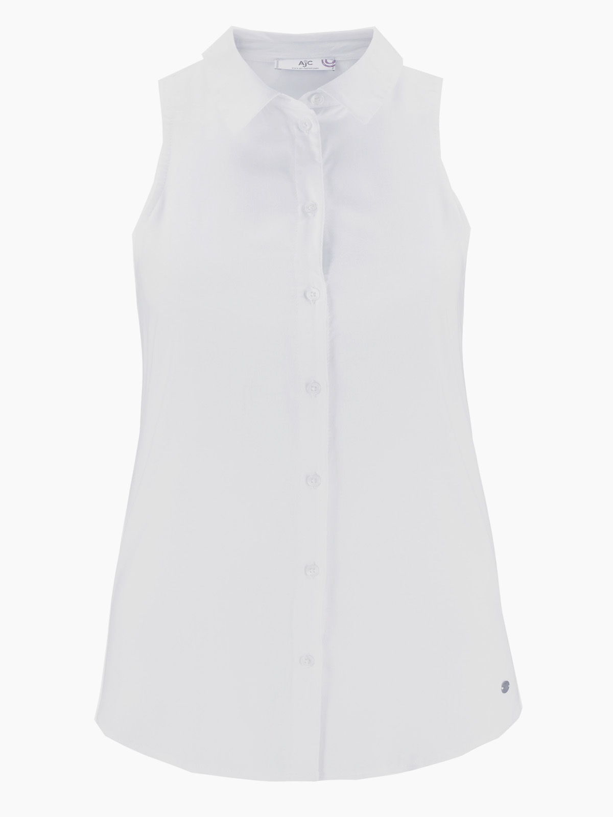 AJC - - AJC WHITE Sleeveless Button Through Shirt - Size 14 (EU 40)