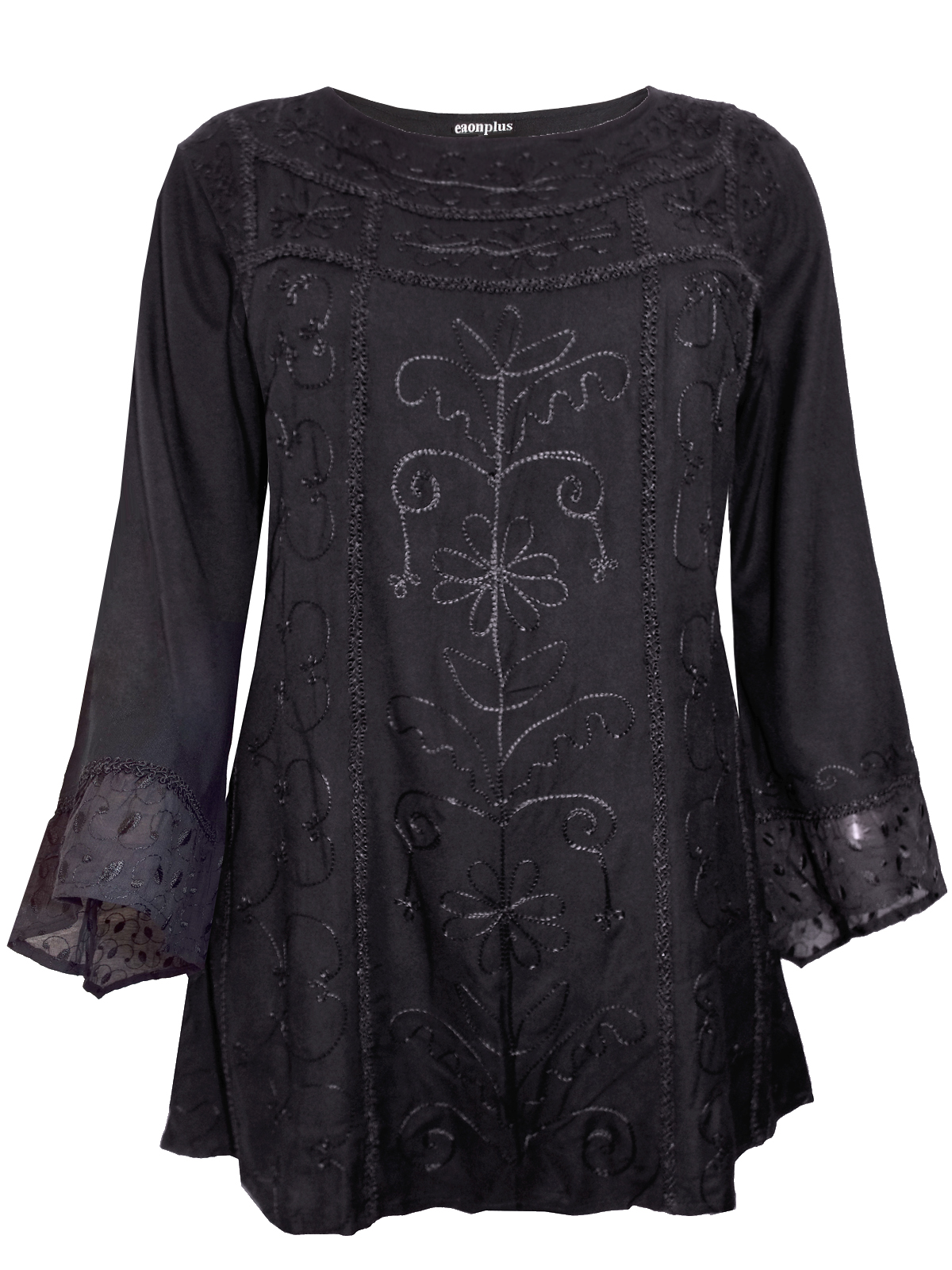 eaonplus BLACK Egyptian Renaissance Gothic Tunic - Plus Size 18 to 32