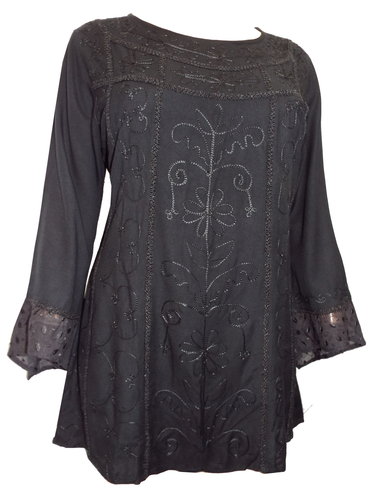 eaonplus BLACK Egyptian Renaissance Gothic Tunic - Plus Size 18 to 32