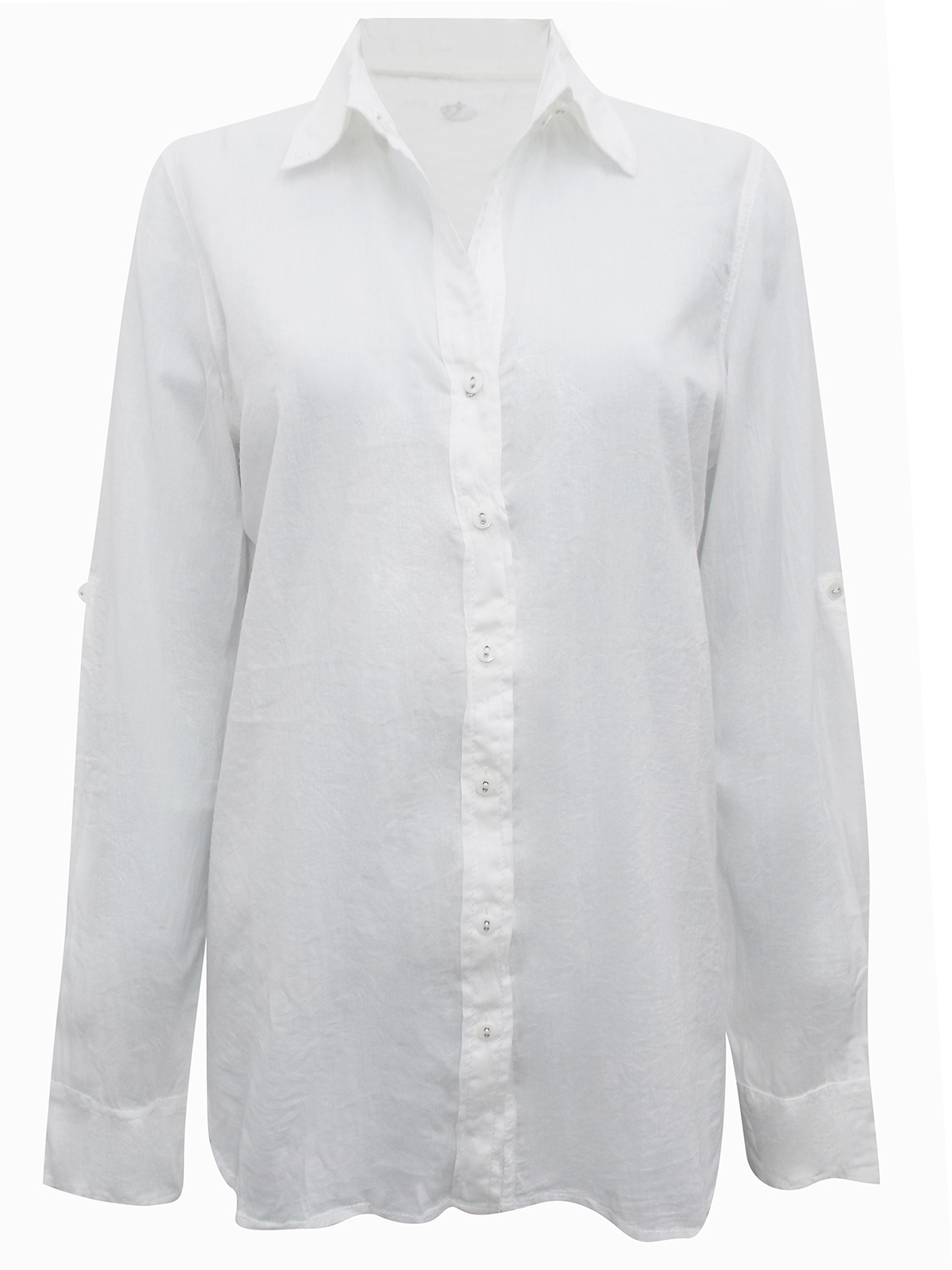 CINO - - CINO WHITE Dipped Hem Crinkle Cotton Shirt - Size 8 to 18 (XXS ...