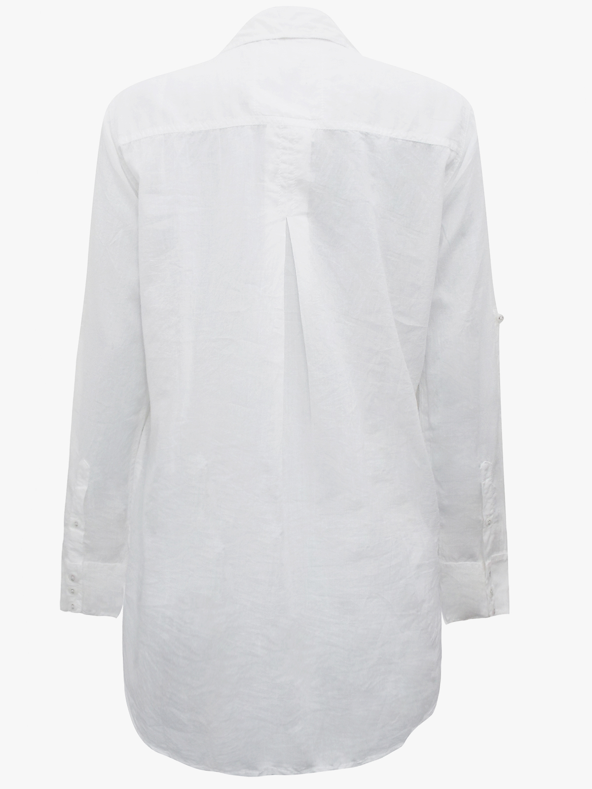 CINO - - CINO WHITE Dipped Hem Crinkle Cotton Shirt - Size 8 to 18 (XXS ...