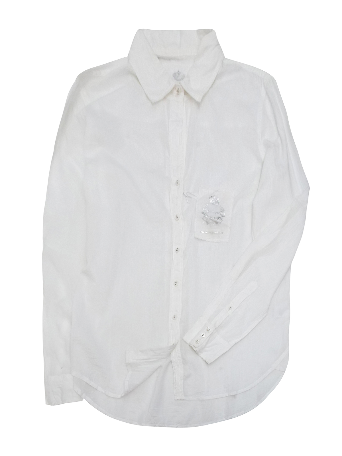 CINO - - CINO WHITE Dipped Hem Crinkle Cotton Shirt - Size 8 to 18 (XXS ...