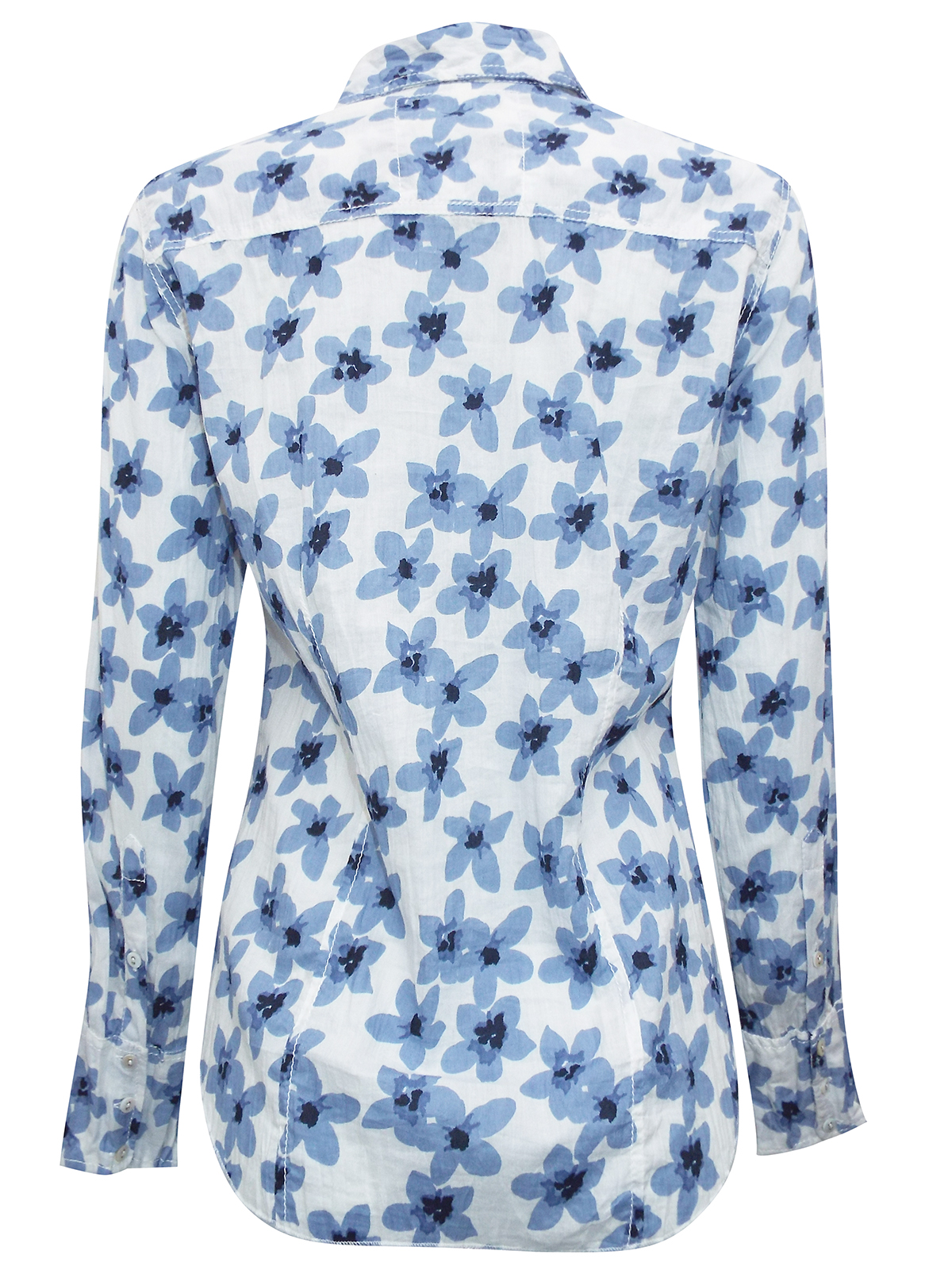 CINO - - CINO BLUE Floral Print Pure Cotton Crinkle Shirt - Size 8 to ...