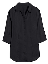 Capsule BLACK Pure Cotton Shirt - Plus Size 14 to 32