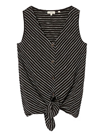 BLACK Bronwin Stripe Button Through Cami - Size 10 to 16